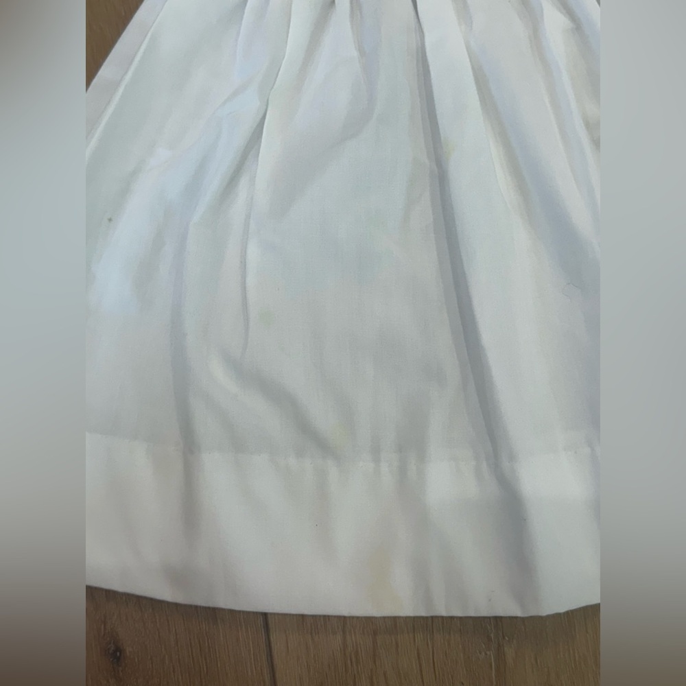 White Smocked Longhorn Cotton Dress for Girls - Picture 3 of 9